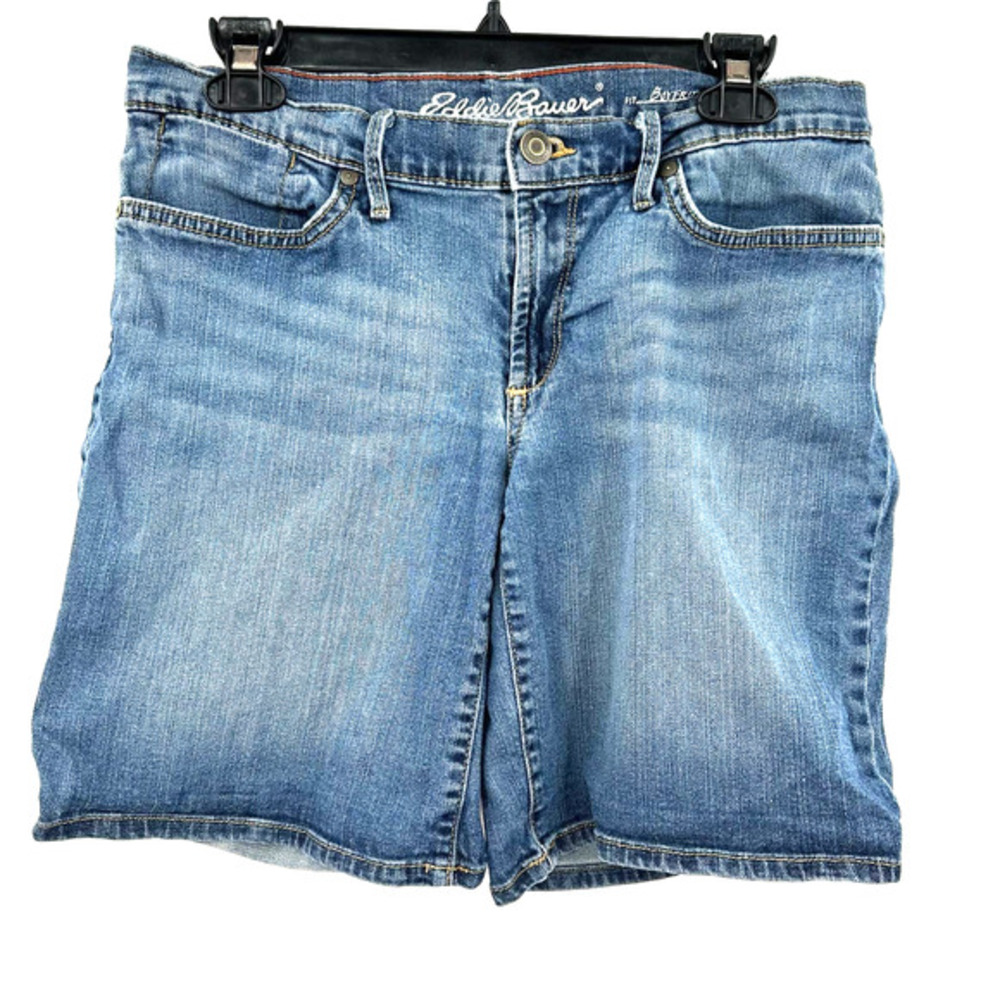 Eddie Bauer size 6 boyfriend fit jean shorts specially dyed - Picture 1 of 4